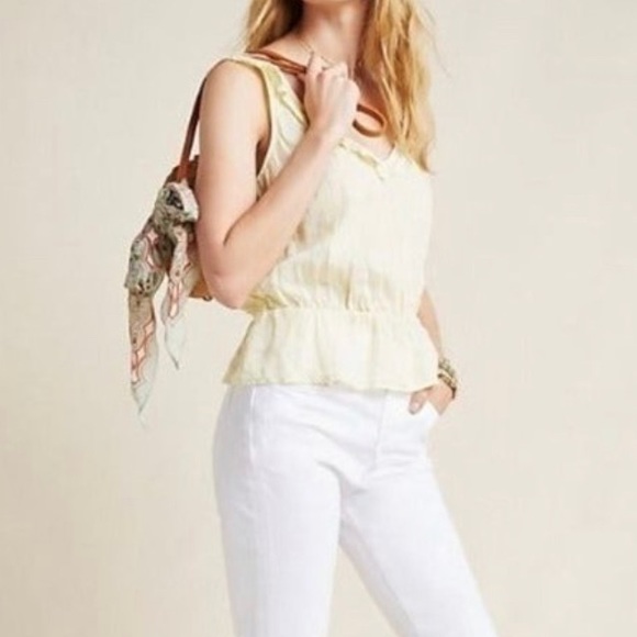 Anthropologie Cloth & Stone linen peplum tank NWT - Picture 2 of 7